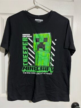 Minecraft Boys' Black Creeper Graphic Tee